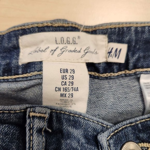 H&M HM Jeans Womens size 29 stars print LOGG good condition - Picture 3 of 11